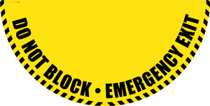 Do Not Block Emergency Exit - Yellow Full Swing Door Sign Do Not Block Emergency Exit - Yellow Full Swing Door Sign