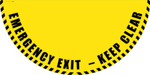 Emergency Exit Keep Clear - Yellow Full Swing Door Sign Emergency Exit Keep Clear - Yellow Full Swing Door Sign