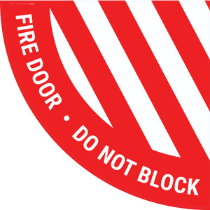 Fire Door Do Not Block - Half Swing Sign Fire Door Do Not Block - Half Swing Sign