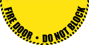 Fire Door Do Not Block - Yellow Full Swing Door Sign Fire Door Do Not Block - Yellow Full Swing Door Sign