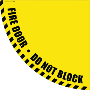 Fire Door Do Not Block - Yellow Half Swing Door Sign Fire Door Do Not Block - Yellow Half Swing Door Sign