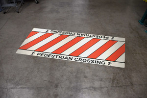 Pedestrian Crossing with Icons - Crosswalk Floor Sign Pedestrian Crossing with Icons - Crosswalk Floor Sign