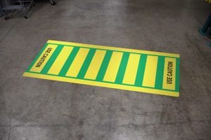 Use Caution Yellow/Green - Crosswalk Floor Sign Use Caution Yellow/Green - Crosswalk Floor Sign