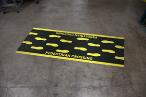 Pedestrian Crossing Foot Prints - Crosswalk Floor Sign Pedestrian Crossing Foot Prints - Crosswalk Floor Sign