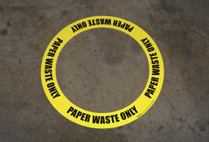 Paper Waste Only - Circular Floor Sign Ring Paper Waste Only - Circular Floor Sign Ring