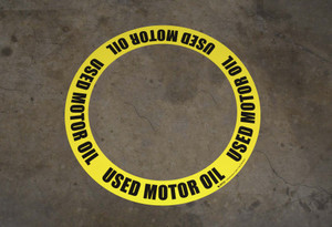 Used Motor Oil - Circular Floor Sign Ring Used Motor Oil - Circular Floor Sign Ring