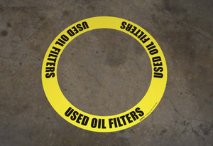 Used Oil Filters - Circular Floor Sign Ring Used Oil Filters - Circular Floor Sign Ring