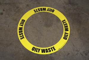 Oily Waste - Circular Floor Sign Ring Oily Waste - Circular Floor Sign Ring