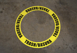 Trash/Basura - Circular Floor Sign Ring Trash/Basura - Circular Floor Sign Ring