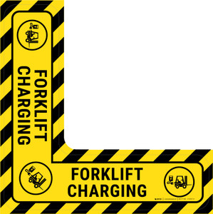 Forklift Charging - Floor Sign Corner