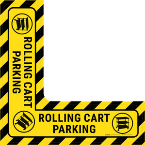 Rolling Cart Parking - Floor Sign Corner