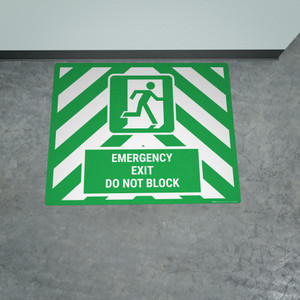 Emergency Exit Do Not Block Landscape - Large Floor Sign Emergency Exit Do Not Block Landscape - Large Floor Sign