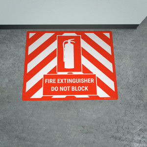 Fire Extinguisher Do Not Block Landscape - Large Floor Sign Fire Extinguisher Do Not Block Landscape - Large Floor Sign