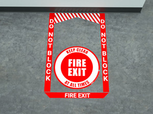 Fire Exit - Pre Made Floor Sign Bundle Fire Exit - Pre Made Floor Sign Bundle