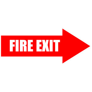Fire Exit Arrow Floor Sign