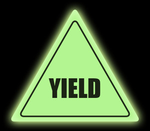 Glow in the Dark Yield Floor Sign Glow in the Dark Yield Floor Sign