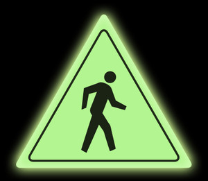Glow in the Dark Yield Pedestrian Floor Sign Glow in the Dark Yield Pedestrian Floor Sign