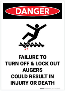 Danger: Lock Out Auger Safety - Label Danger: Lock Out Auger Safety - Label
