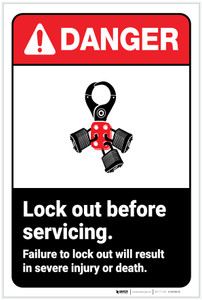 Danger: Lock Out Before Servicing ANSI - Label Danger: Lock Out Before Servicing ANSI - Label