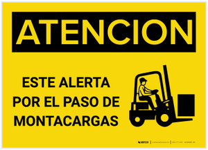 Caution: Watch For Forklifts Spanish - Label Caution: Watch For Forklifts Spanish - Label