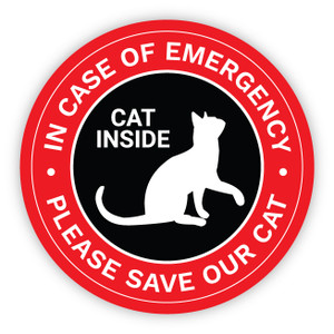 In Case of Fire - Please Save Our Cat - Circular Label In Case of Fire - Please Save Our Cat - Circular Label