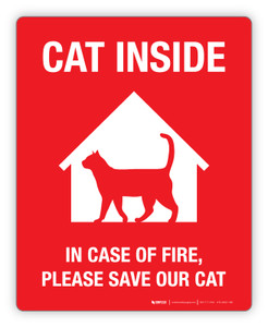Cat Inside - In Case of Fire, Please Save Our Cat - Label Cat Inside - In Case of Fire, Please Save Our Cat - Label