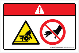 Danger: Pinch Point Entanglement Hazard (Wordless ISO/ANSI) - Label Danger: Pinch Point Entanglement Hazard (Wordless ISO/ANSI) - Label