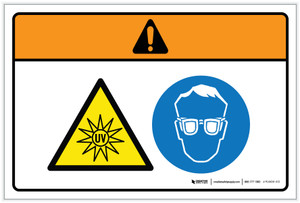 Warning: Ultraviolet (UV) Radiation No Admittance Without UV Eye Protection (Wordless ISO/ANSI) - Label Warning: Ultraviolet (UV) Radiation No Admittance Without UV Eye Protection (Wordless ISO/ANSI) - Label