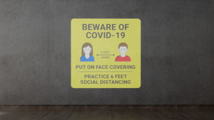 Beware of Covid-10 with Icons Yellow - SignCast™ S200 Virtual Sign Beware of Covid-10 with Icons Yellow - SignCast™ S200 Virtual Sign
