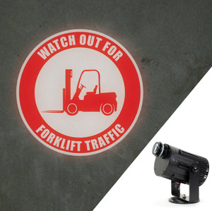 SignCast™ S200 Virtual Sign Projector - Watch Out For Forklift Traffic SignCast™ S200 Virtual Sign Projector - Watch Out For Forklift Traffic