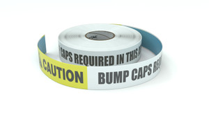 Caution: Bump Caps Required In This Area - Inline Printed Floor Marking Tape