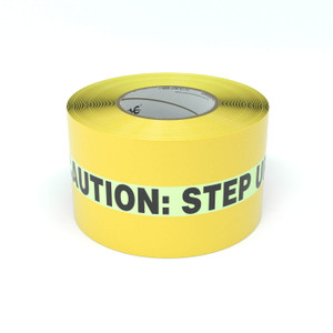 SafetyTac® Glowstripe: Caution: Step Up - Inline Printed Floor Marking Tape SafetyTac® Glowstripe: Caution: Step Up - Inline Printed Floor Marking Tape