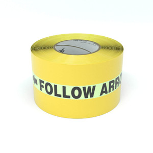 SafetyTac® Glowstripe: Follow Arrows To Safety With Arrows - Inline Printed Floor Marking Tape SafetyTac® Glowstripe: Follow Arrows To Safety With Arrows - Inline Printed Floor Marking Tape