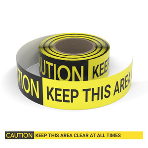 Caution: Keep This Area Clear At All Times - Smart Stripe Inline Printed Floor Tape