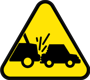 Vehicle Collision or Rollover Die Cut Label Vehicle Collision or Rollover Die Cut Label