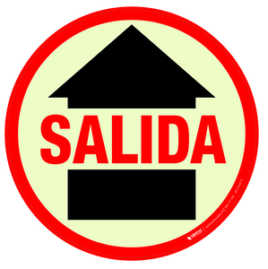 Glow in the Dark Salida (Exit) Floor Sign Glow in the Dark Salida (Exit) Floor Sign