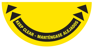 Door Swing Bilingual Spanish Floor Sign - Full Swing - with Graphic Arrows Door Swing Bilingual Spanish Floor Sign - Full Swing - with Graphic Arrows