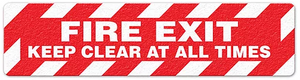 Fire Exit Keep Clear At All Times (6"x24") Anti-Slip Floor Tape - 5 Pack