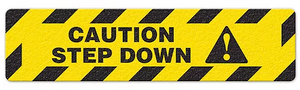 Caution Step Down (6"x24") Anti-Slip Floor Tape - 5 Pack