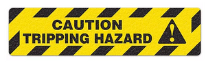Caution Tripping Hazard (6"x24") Anti-Slip Floor Tape - 5 Pack