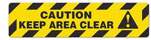 Caution Keep Area Clear (6"x24") Anti-Slip Floor Tape - 5 Pack