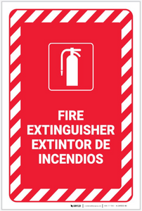 Fire Extinguisher Bilingual Spanish - Label Fire Extinguisher Bilingual Spanish - Label
