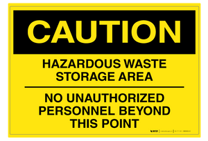 Hazardous Waste Storage Area - Wall Sign Hazardous Waste Storage Area - Wall Sign